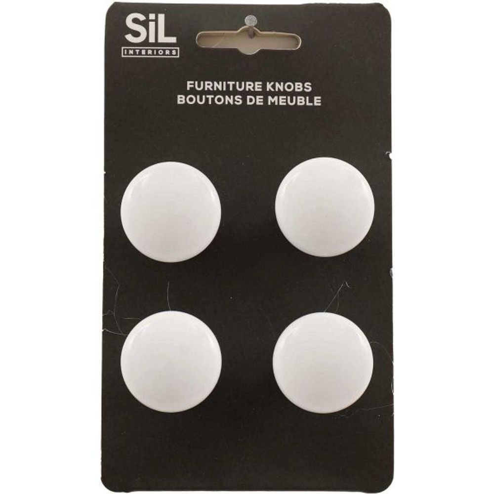 Ensemble de 4 boutons de meuble en alu blanc
