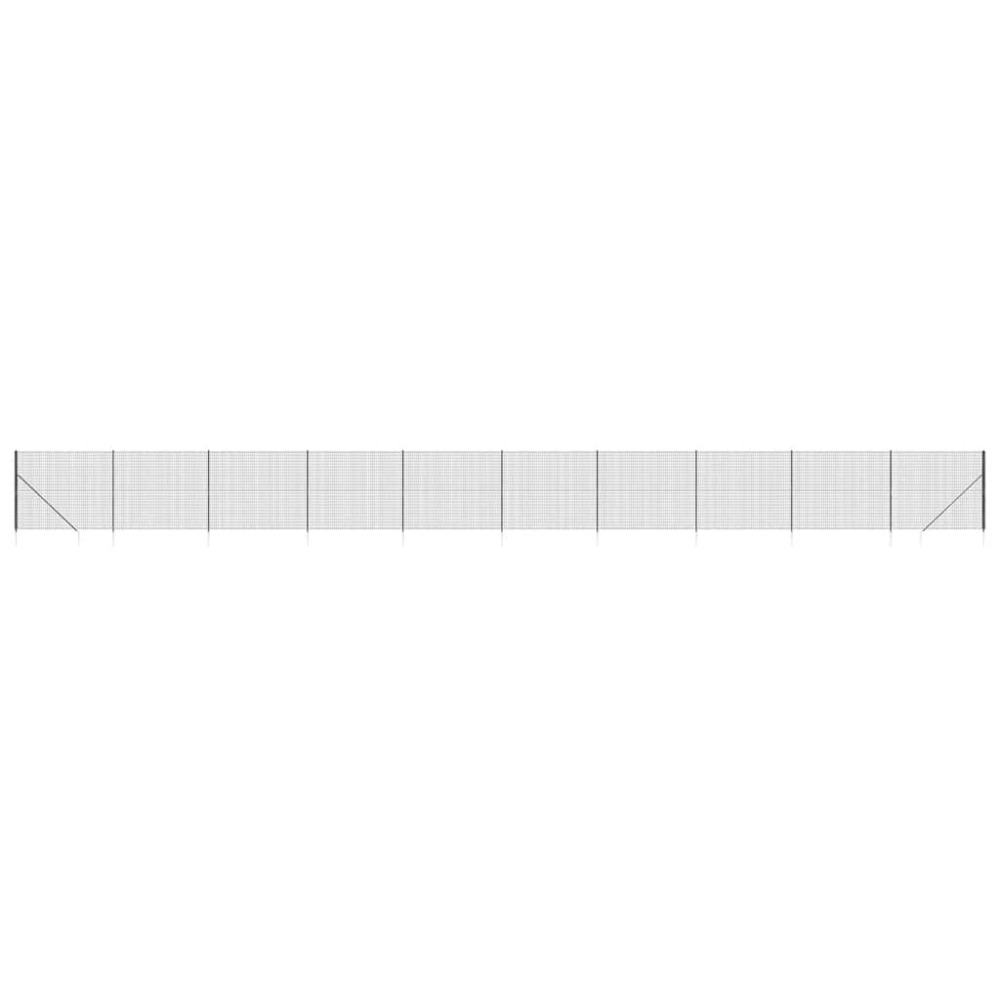 Clôture en treillis métallique et ancrage anthracite 1,4x25 m
