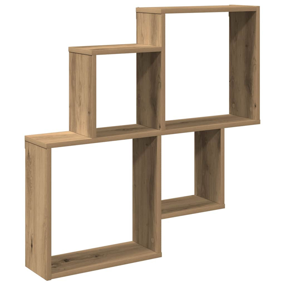 Étagère murale chêne artisanal 80x15x78,5 cm bois d'ingénierie