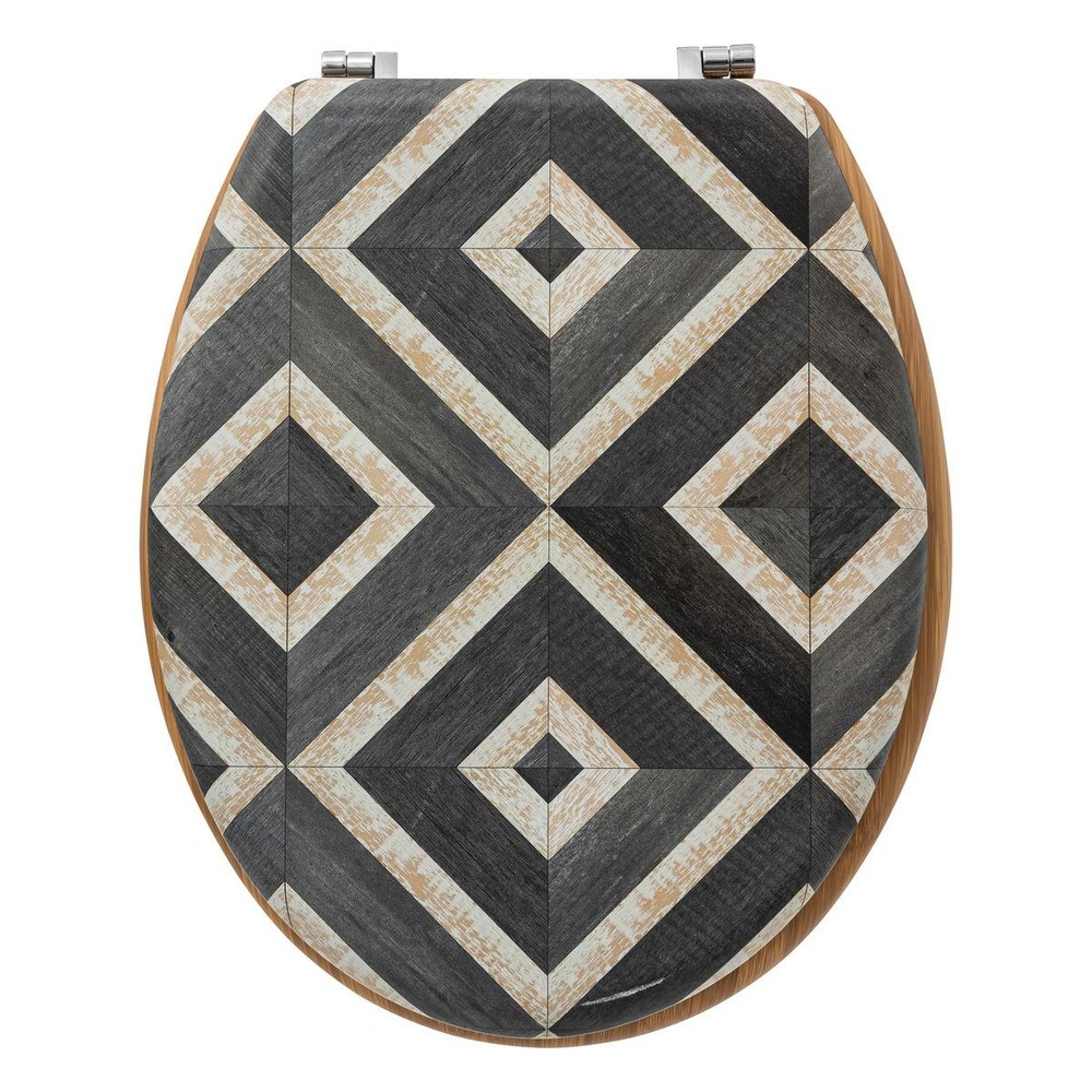 5five - abattant wc noir et beige 