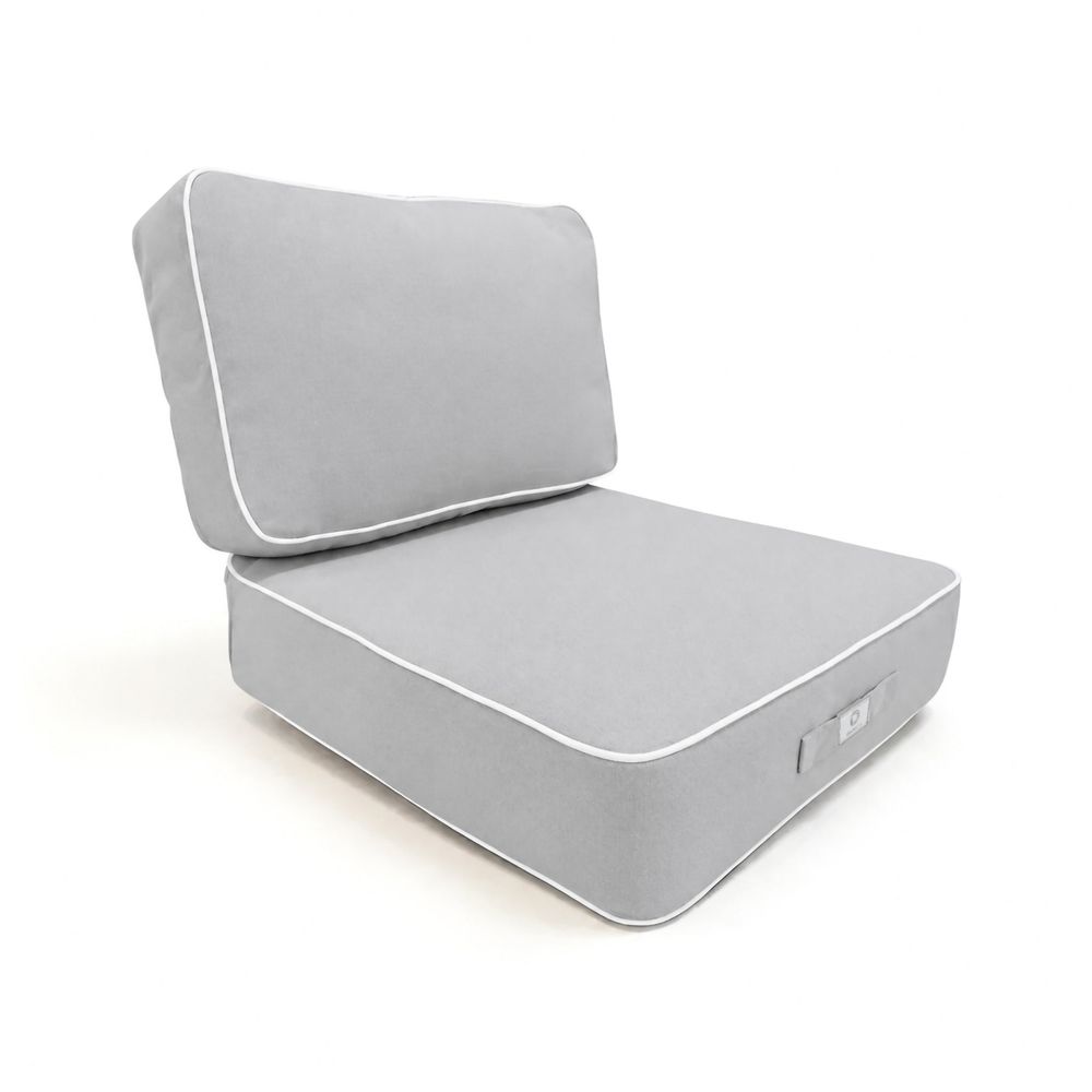 Coussins salon jardin premium déhoussable 50x50cm gris clair