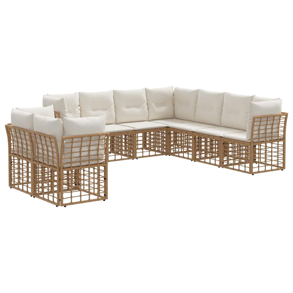 Ensemble de canapés d'extérieur naturel polyester