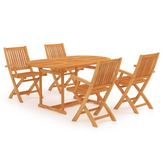 Ensemble à manger de jardin 5 pcs bois de teck massif