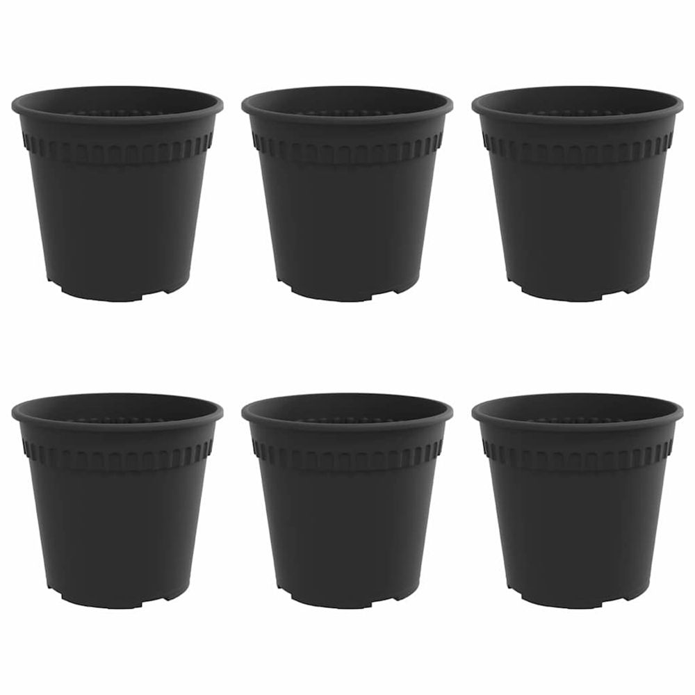 Pot à fleurs rond 6 pc noir ø 19 x 16,5 cm plastique