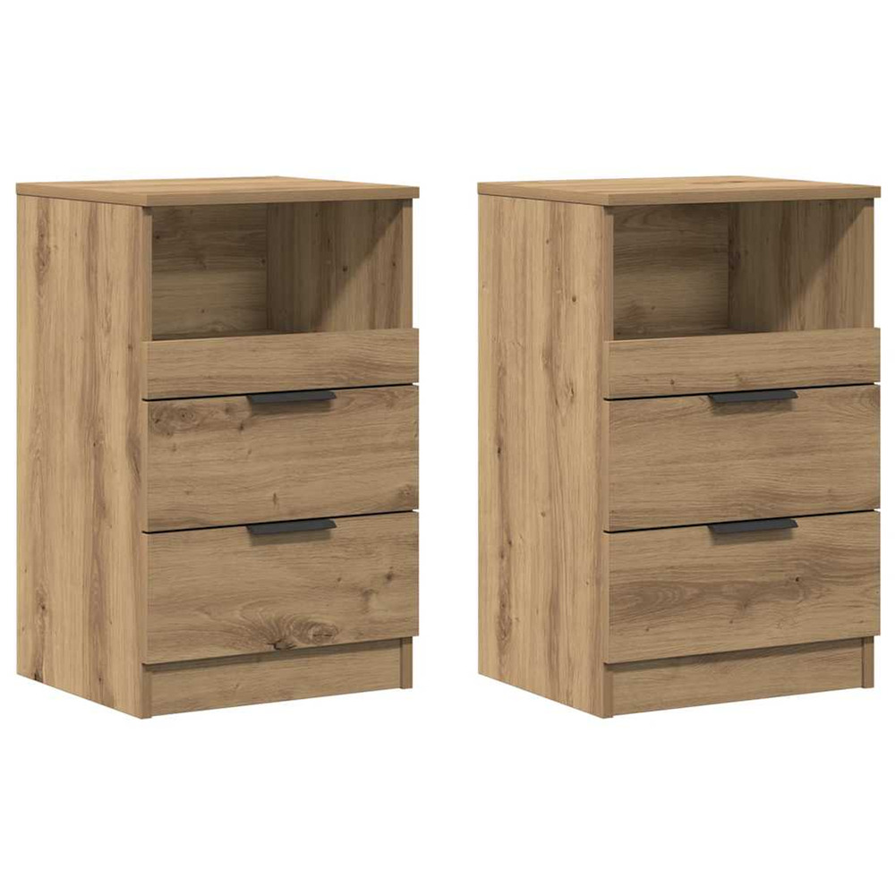 Tables de chevet 2 pcs chêne artisanal bois d'ingénierie