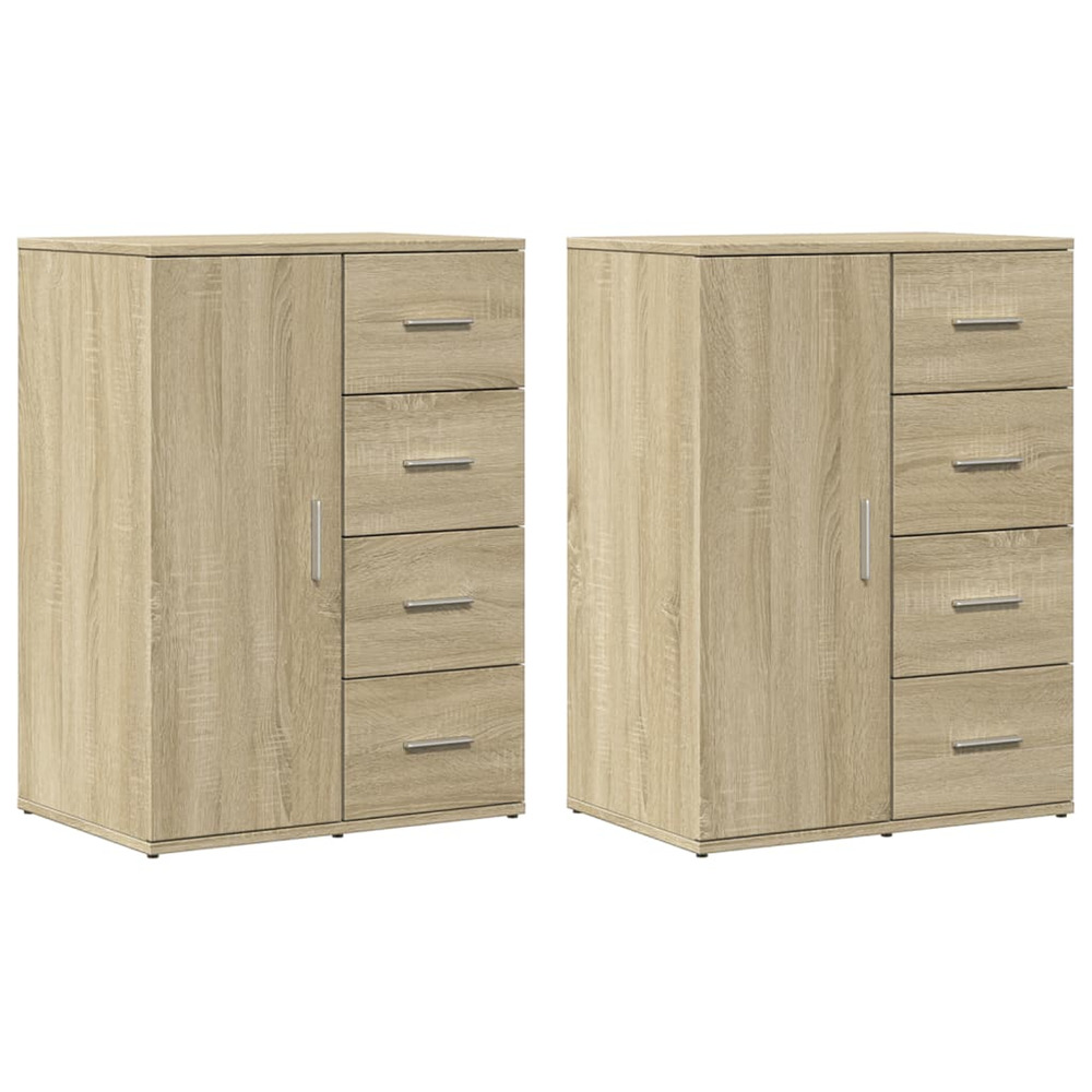 Buffets 2 pcs chêne sonoma 59x39x80 cm bois d'ingénierie