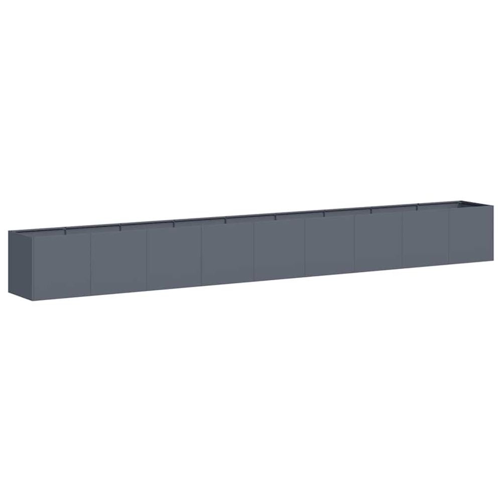 Jardinière d'extérieur anthracite 360x40x40 cm acier laminé à froid