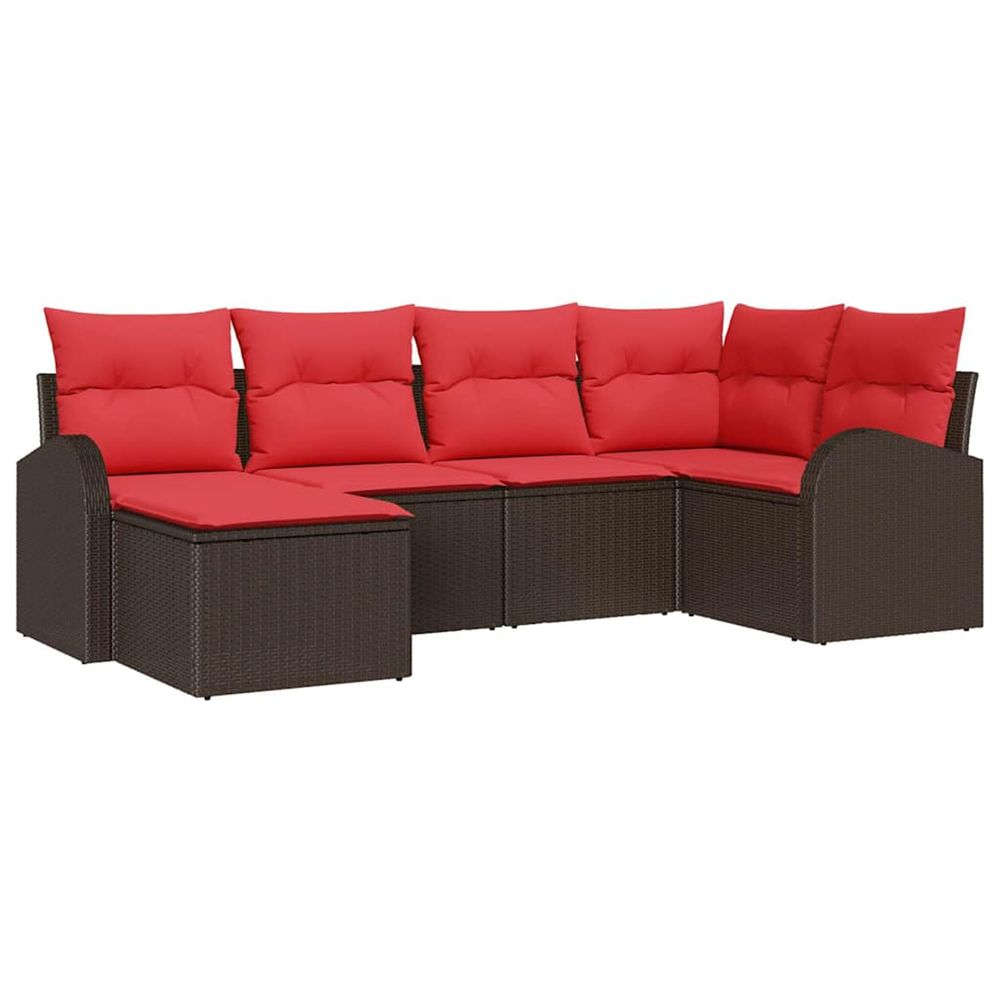 Ensemble de canapé de jardin 6 pc marron