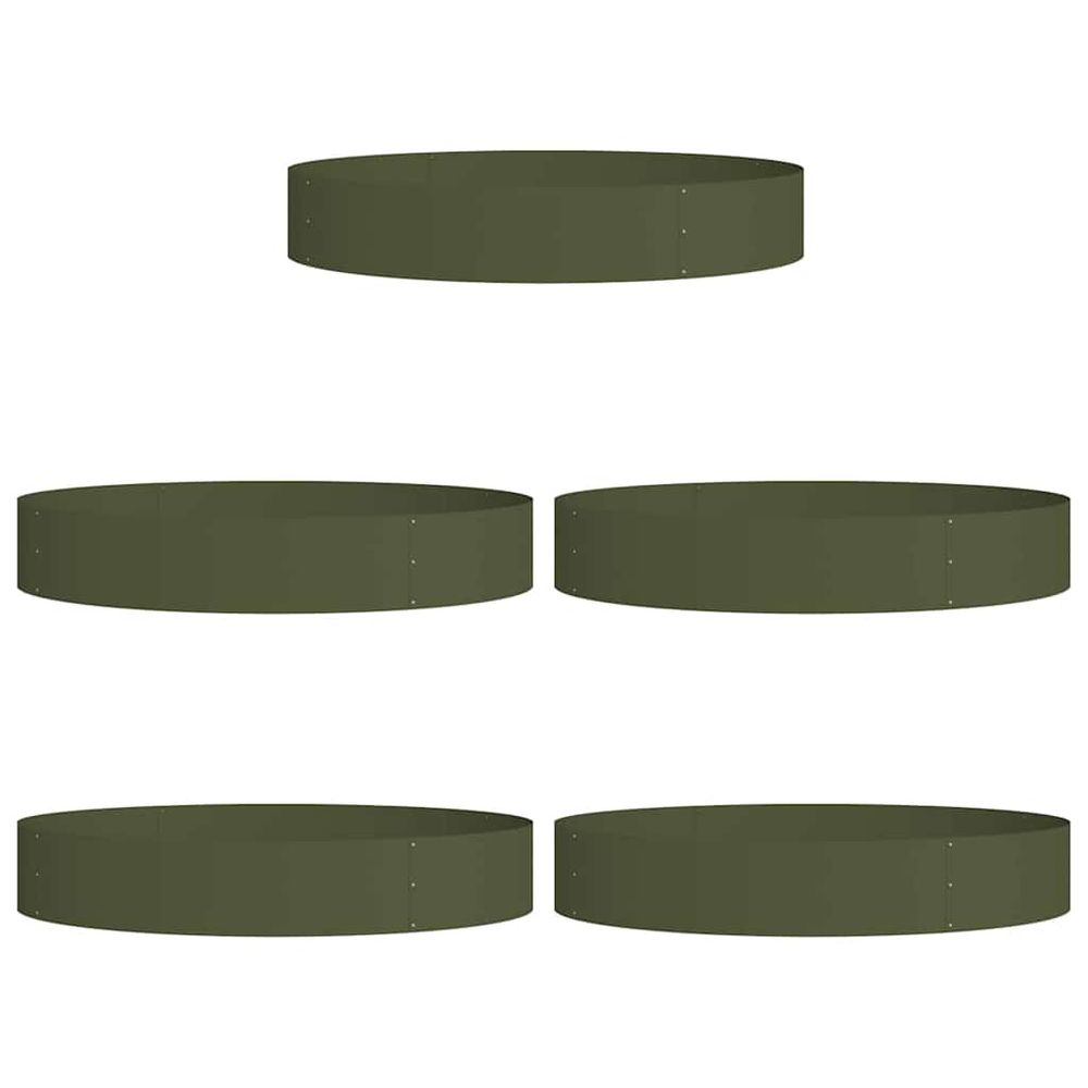 Anneau de jardinière 5 pc vert olive 120 x 120 x 20 cm