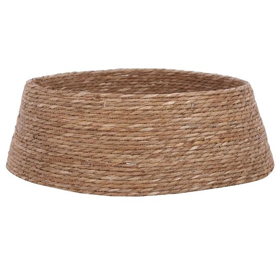 Mica decorations jupe de sapin de noël h28 x d75 cm - couvre pied - marron - herbiers tressés