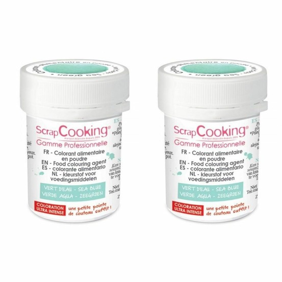 Colorant alimentaire en poudre 10 g - vert d'eau