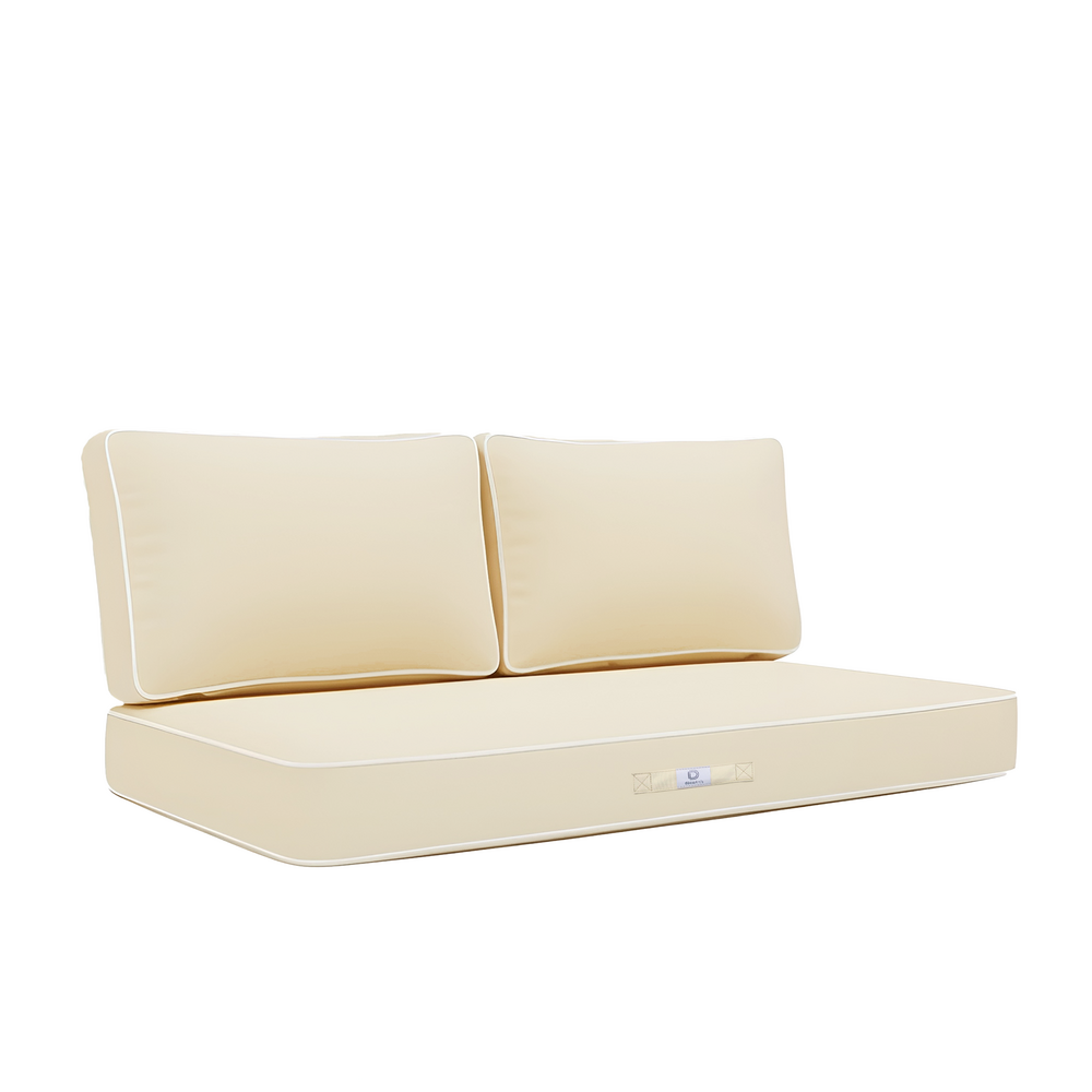 Coussins salon jardin premium déhoussable 100x50cm jaune beurre