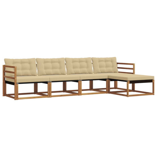 Ensemble de canapés d'extérieur 5 pcs naturel et beige