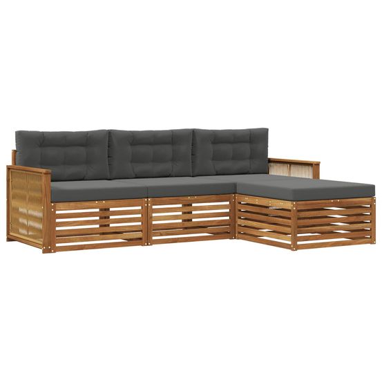 Ensemble de canapés d'extérieur 4 pc naturel et anthracite