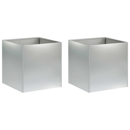 Cache-pot de jardin 2 pc argenté 45 x 45 x 45 cm