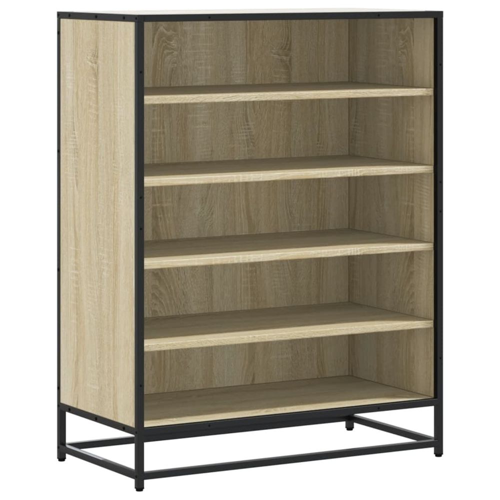 Armoire à chaussures chêne sonoma bois d'ingénierie et métal