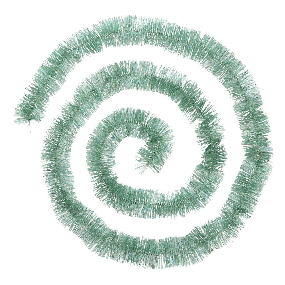 Guirlande de noël large 5 cm vert amande holographique longueur 2 mètres