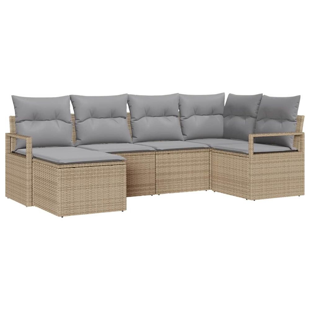 Ensemble de canapés 6 pc beige polyrotin