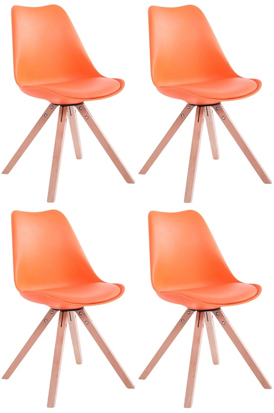 Lot de 4 chaises toulouse simili cuir natura square