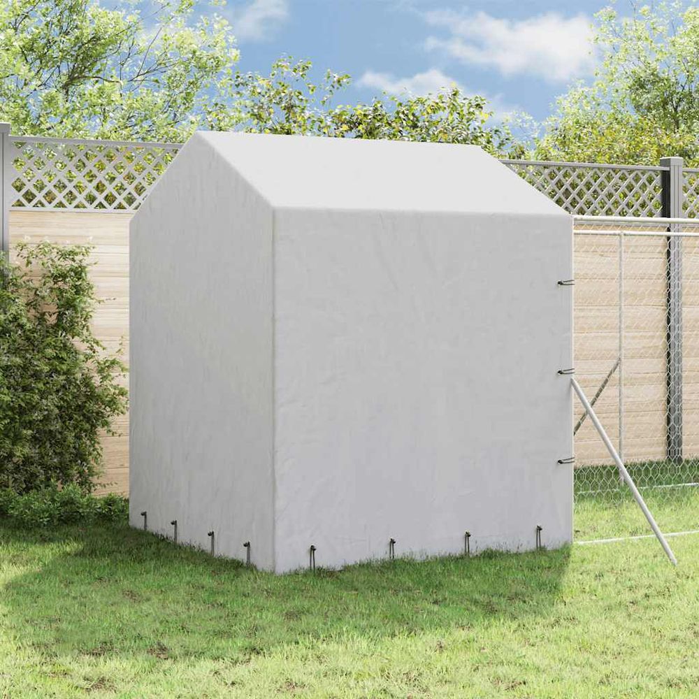 Enclos extérieur pour chien acier galvanisé avec toit et parois 2x14x2,5 m