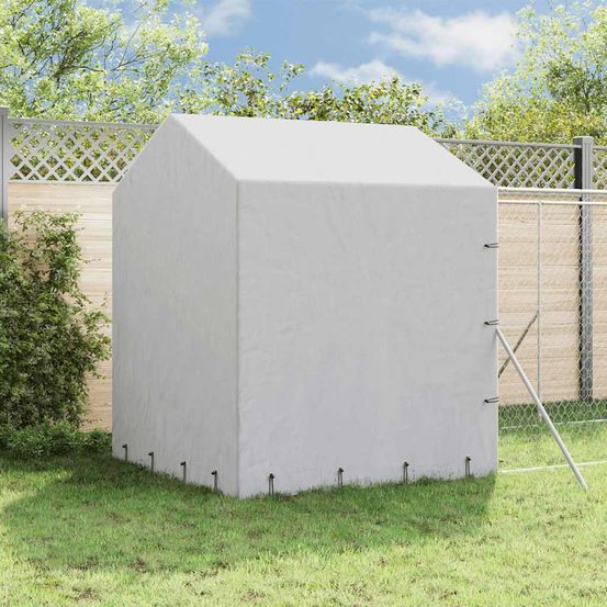 Enclos extérieur pour chien acier galvanisé avec toit et parois 2x14x2,5 m
