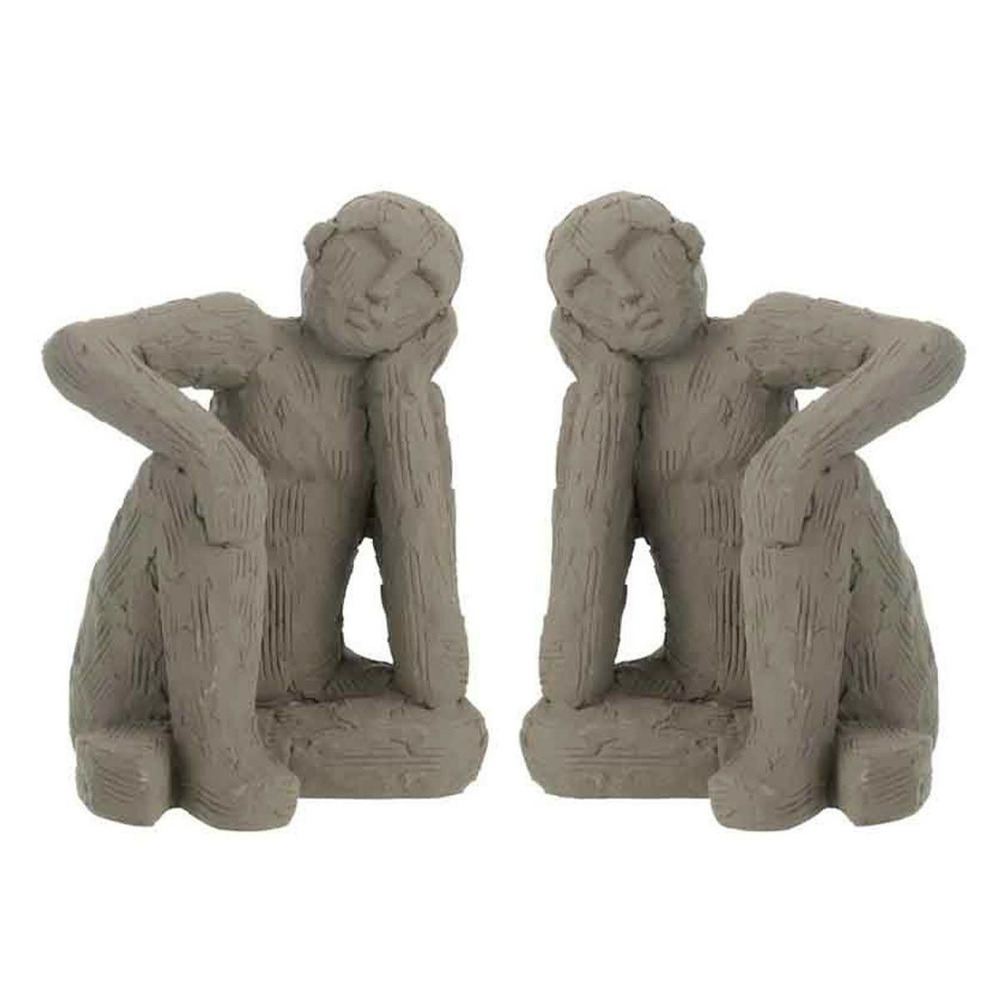 Lot de 2 serre-livres en ciment 