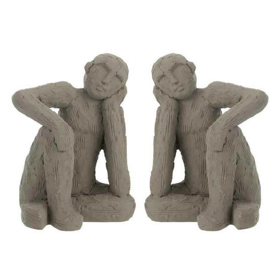 Lot de 2 serre-livres en ciment