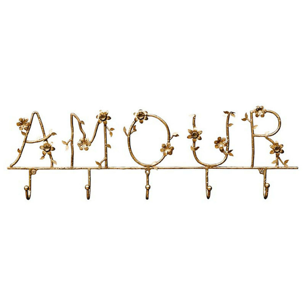 Porte manteau mural amour fleuri 19x59x5cm