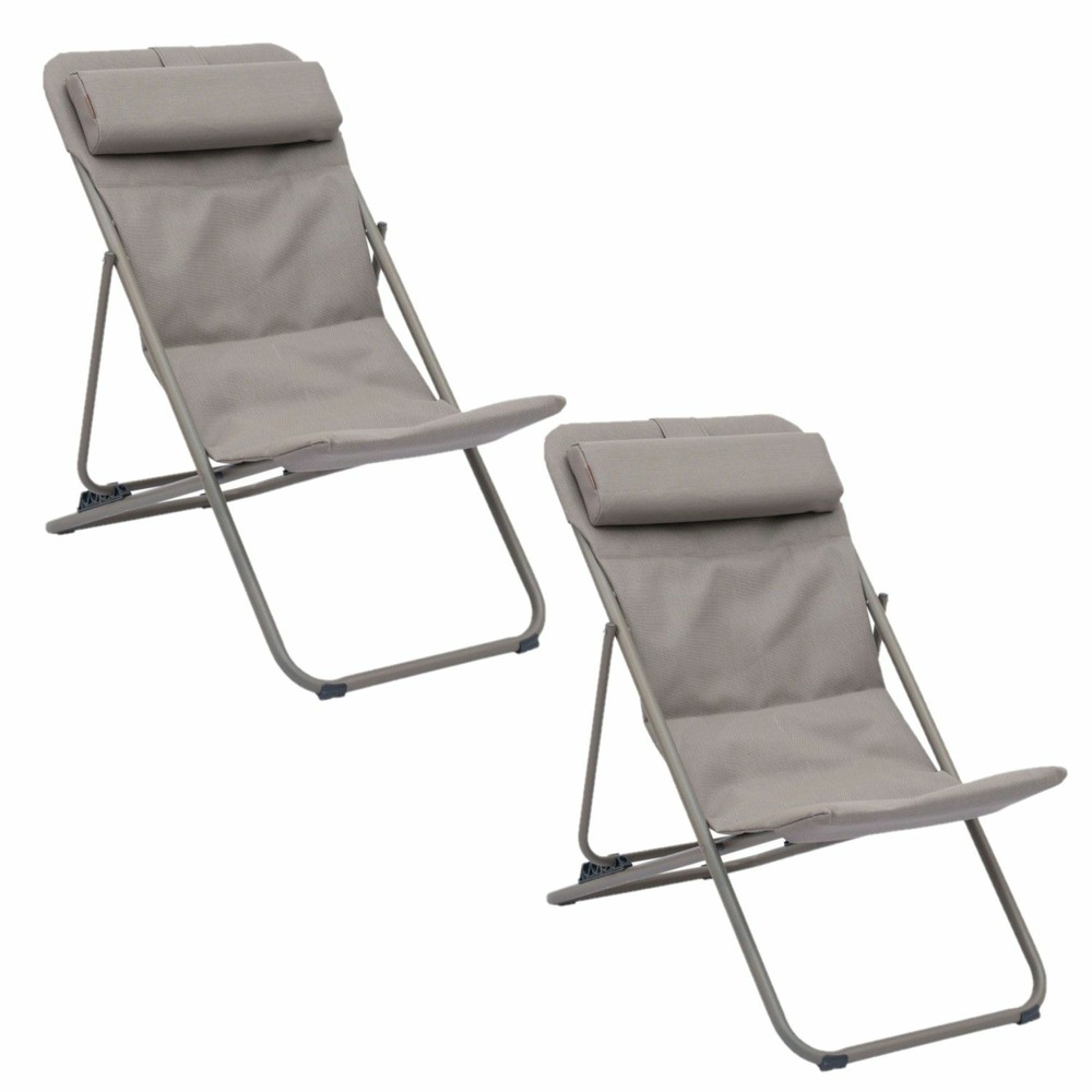 Lot de 2 chiliennes de jardin pliante mirael