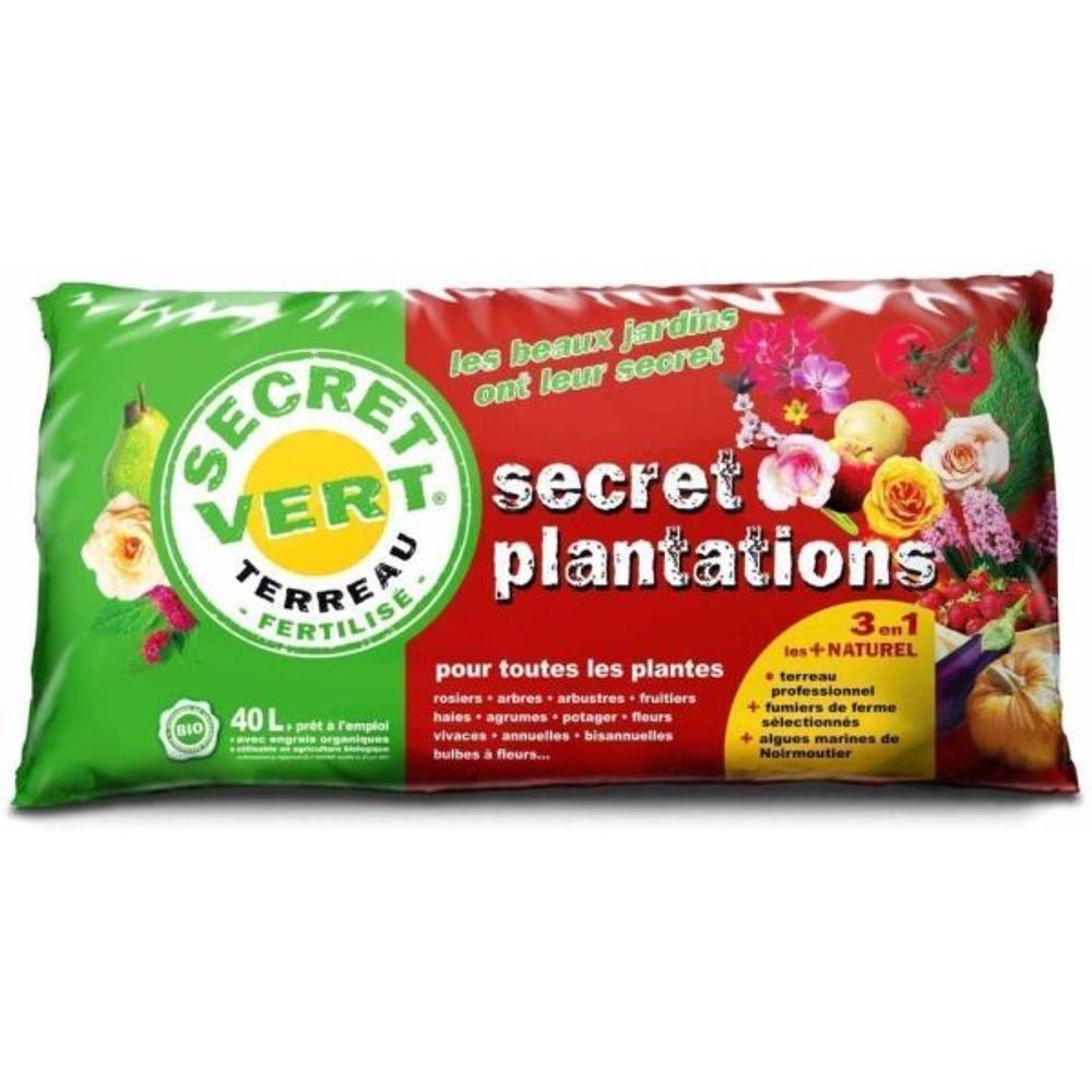 Secret plantations terreau bio pour toutes les plantes 40 litres