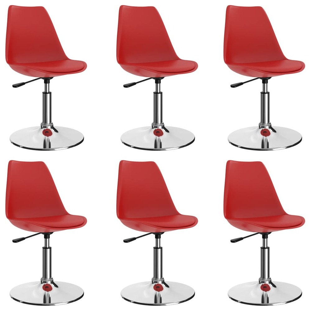 Chaises de salle à manger pivotantes 6 pcs rouge similicuir