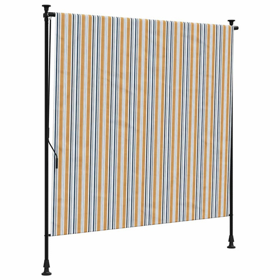 Store roulant d'extérieur jaune et blanc 150x270 cm tissu acier