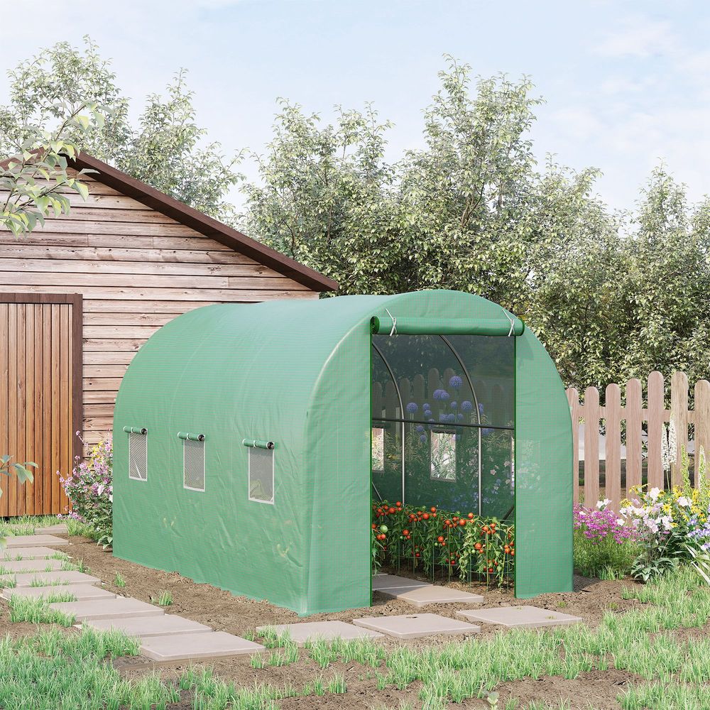 Serre tunnel jardin 7m² acier pe protection tomates 350x200cm - comfortxl outdoor living