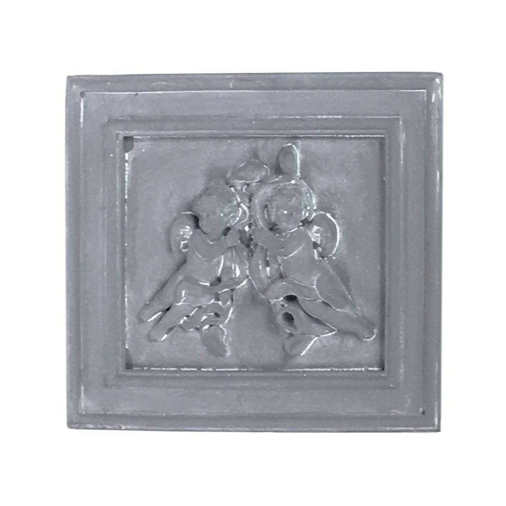 Plaque murale décorative vintage en béton gris 23x21cm