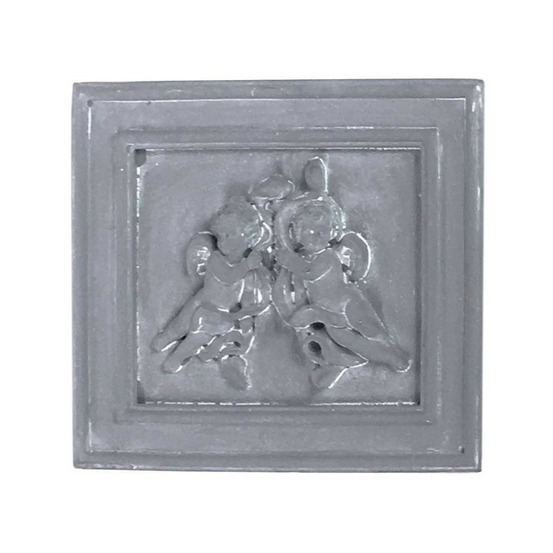 Plaque murale décorative vintage en béton gris 23x21cm