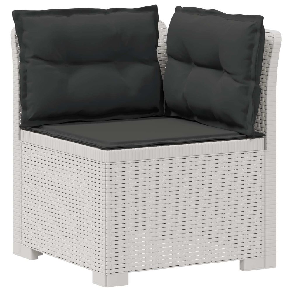 Canapé de jardin 1 place avec coussins look rotin pp blanc