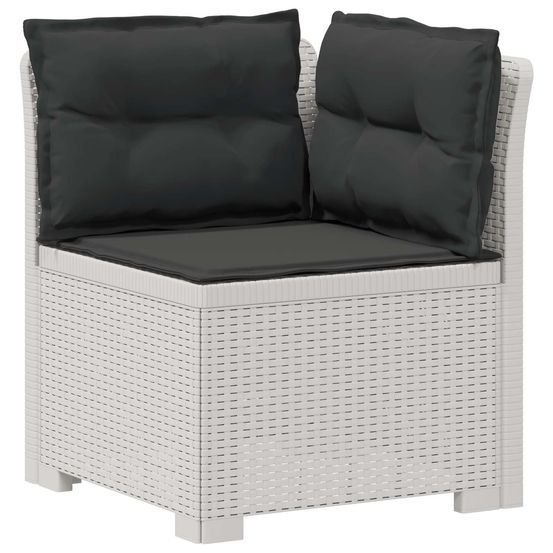 Canapé de jardin 1 place avec coussins look rotin pp blanc