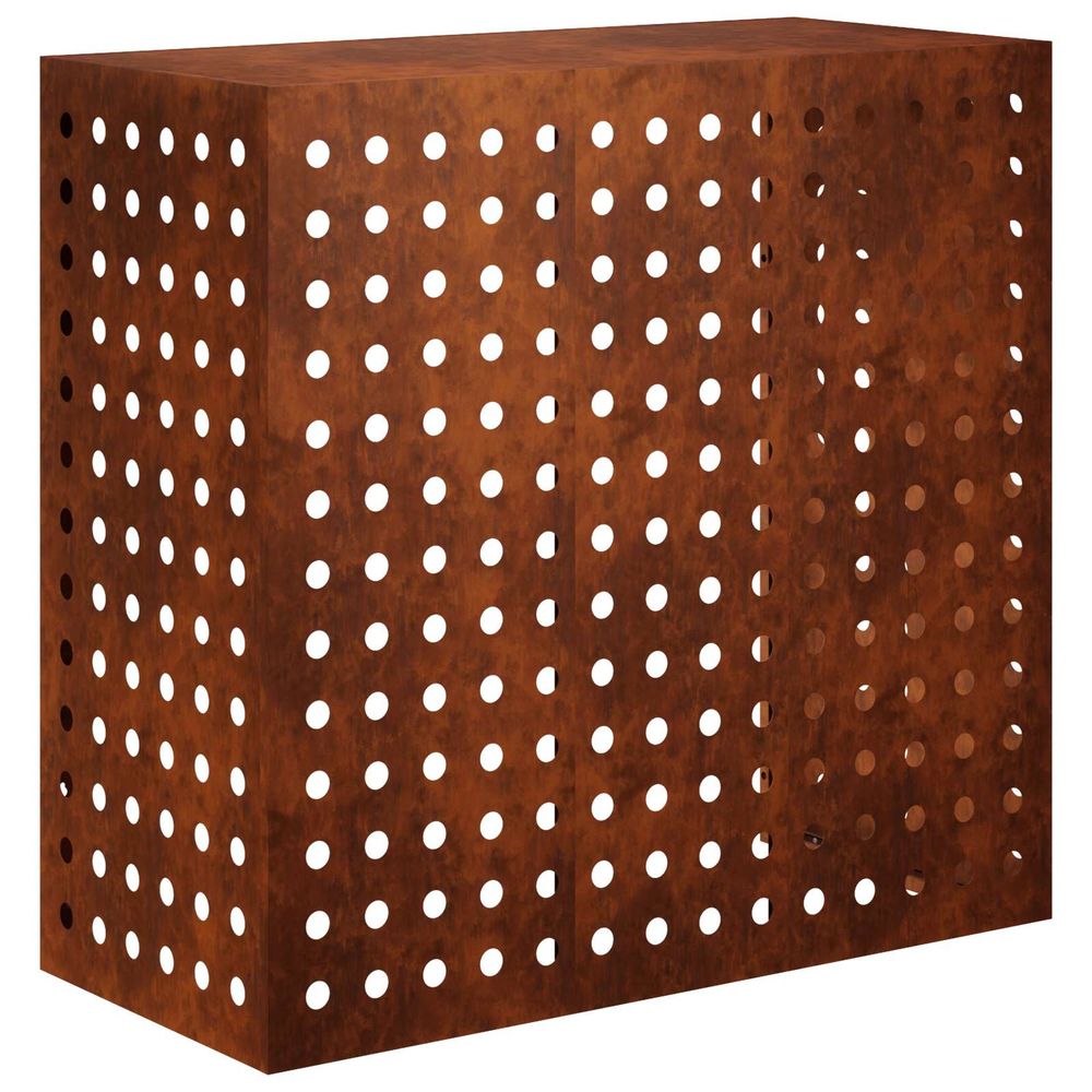 Housse de climatiseur rouillé 110 x 50 x 105 cm acier patiné