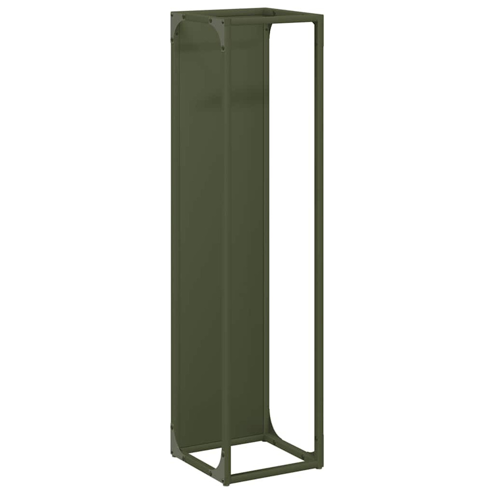 Portant de bois chauffage vert olive 25x25x100 cm