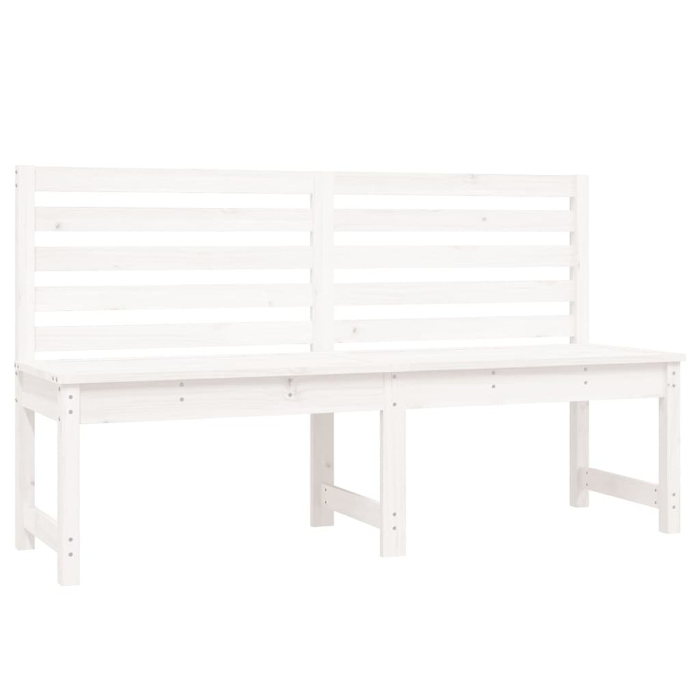 Banc de jardin meuble de patio d'extérieur terrasse blanc 157,5 x 48 x 91,5 cm bois massif de pin