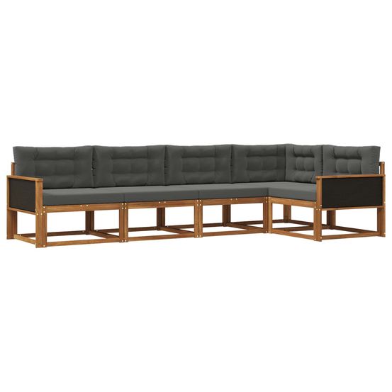Ensemble de canapés d'extérieur 5 pc naturel et anthracite
