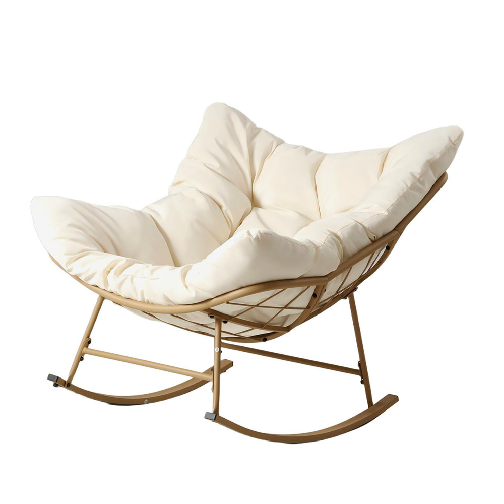 Fauteuil à bascule d'intérieur et d'extérieur beige quito