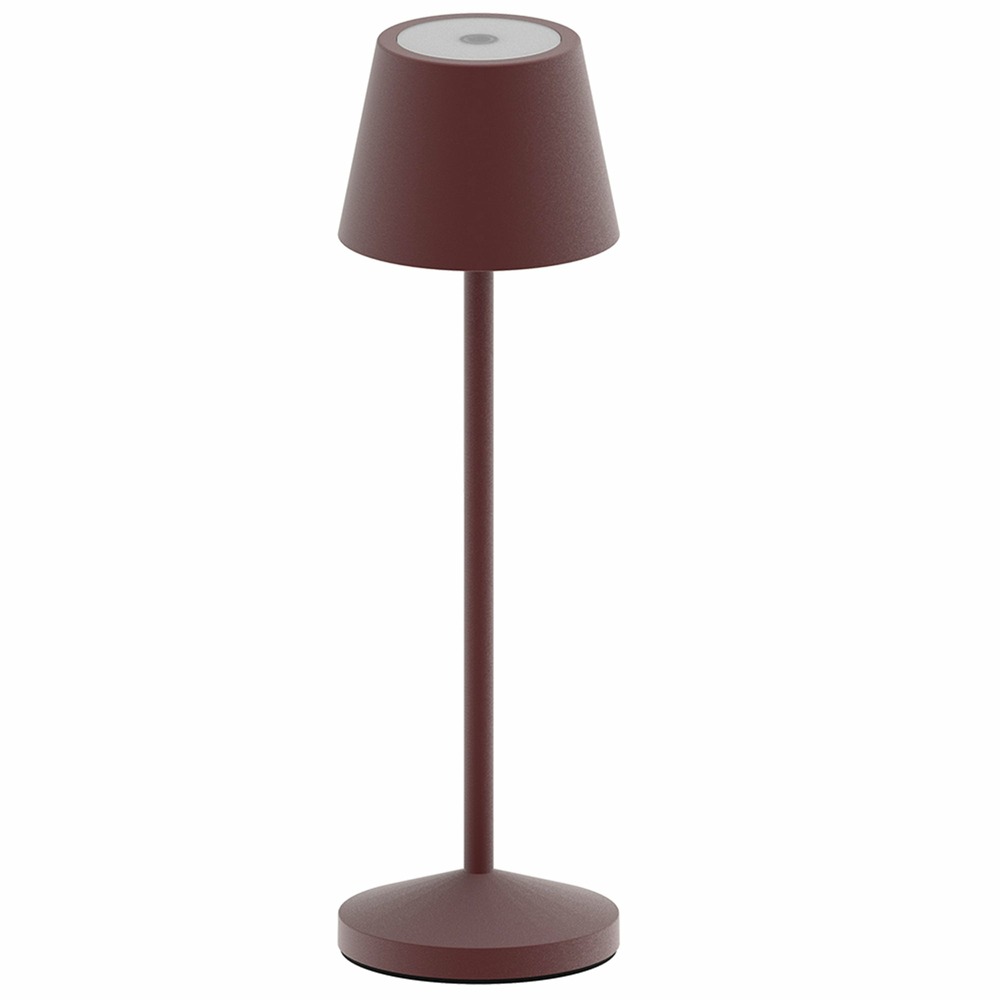 Lampe de table sans fil emily rouille h25cm