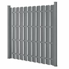 Kit de 3 clôtures barrière brise vue brise vent bois composite (wpc) gris 185 x 562 cm