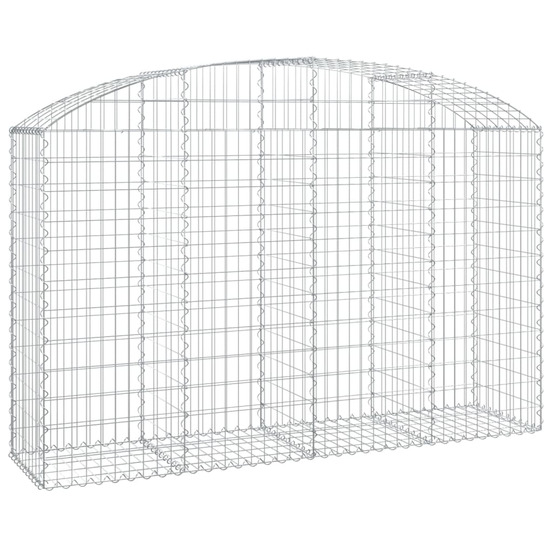 Panier de gabions arqué 200x50x120/140 cm fer galvanisé