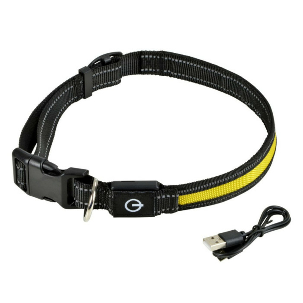 Collier lumineux pour chien led 65cm jaune