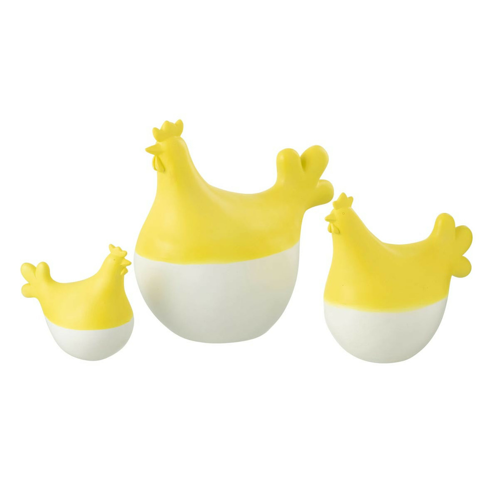 Lot de 3 statuettes coq extérieur 