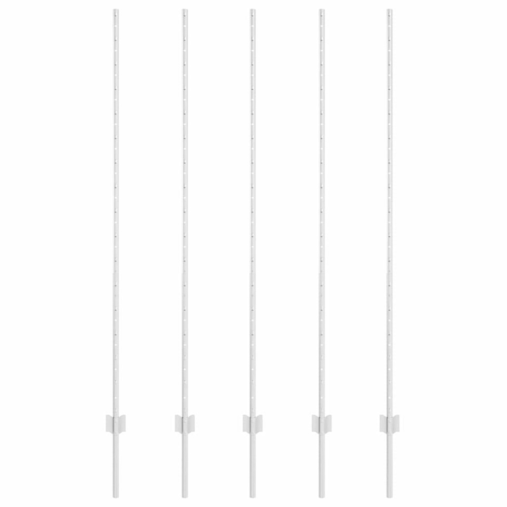 Poteau de clôture. 5 pcs argenté 160 cm acier
