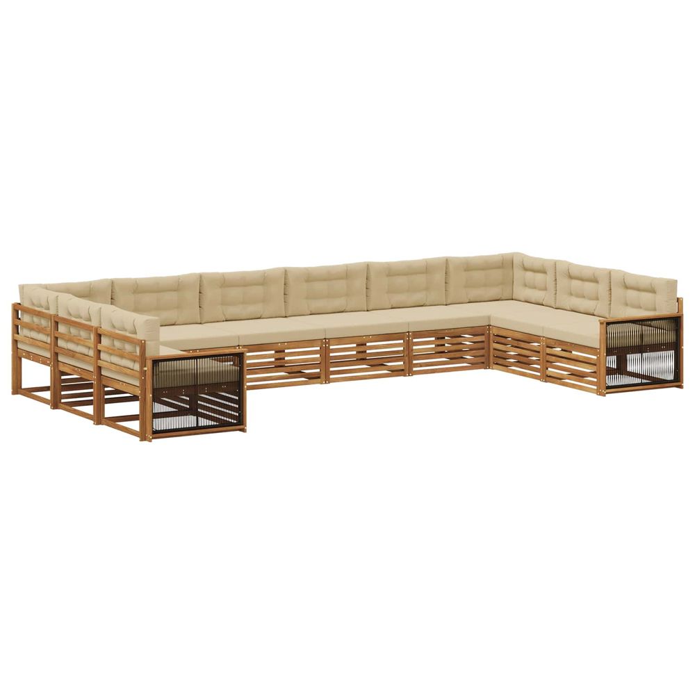 Ensembles de canapés 10 pc bois d'acacia massif