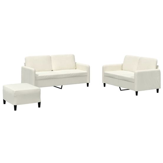 Ensemble de canapés 3 pcs crème velours